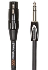 Roland Interconnect Cables, 1/4-inch TRS male to XLR female, Black Series 10 Foot